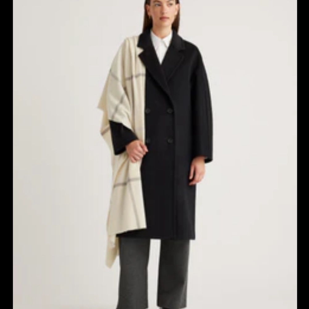 Quince Black and Cream Cashmere Wrap - sold out online